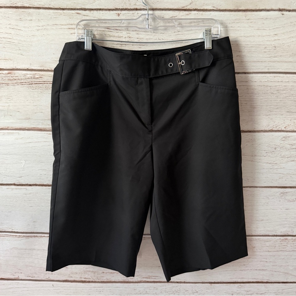 IZOD XFG Black Bermuda Shorts w/ Buckle Detail | Women’s Size 12 |Classic